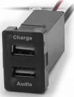 Роз'єм USB в штатну заглушку Carav 17-104 Toyota, Lexus, 2 порти, аудіо + зарядний пристрій
