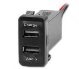 Разъем USB в штатную заглушку Carav 17-103 Toyota/Lexus / 2 порта: аудио + зарядное устройство