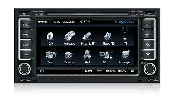 Штатная Магнитола MyDean 7120 для установки в Volkswagen Touareg (-2011), T5, Crafter
