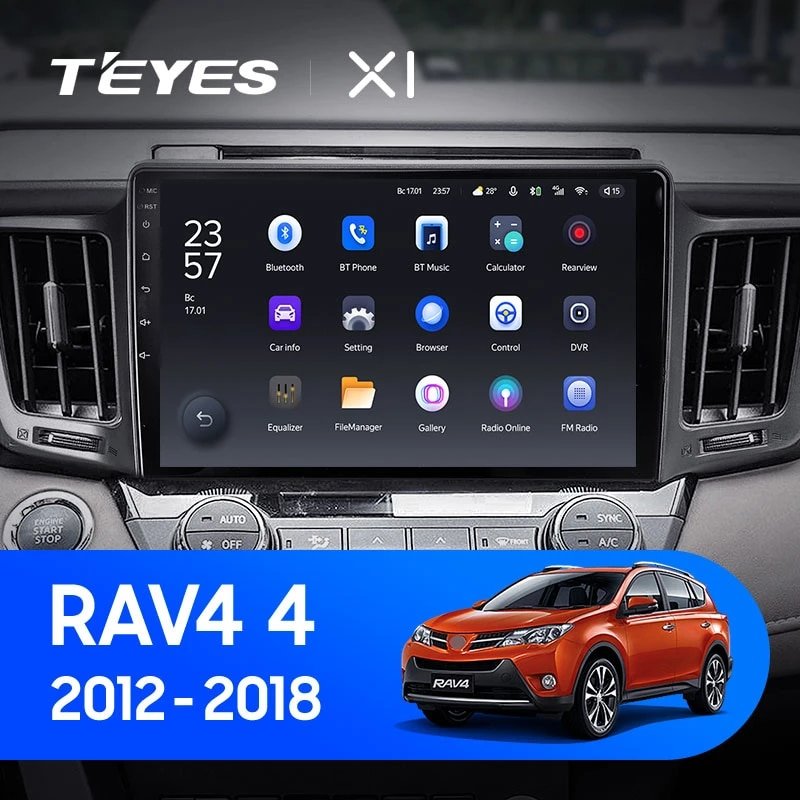 Штатная Магнитола Teyes X1 2+32Gb Wi-Fi Toyota RAV4 4 XA40 5 XA50 2012-2018 A 10