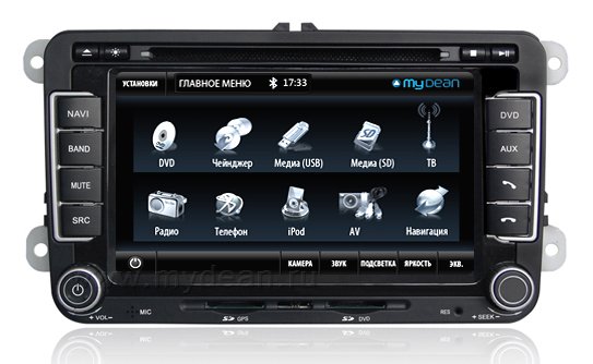 Штатна Магнітола MyDean 7119 для встановлення в Volkswagen Passat, Tiguan, Polo, Golf, Touran.