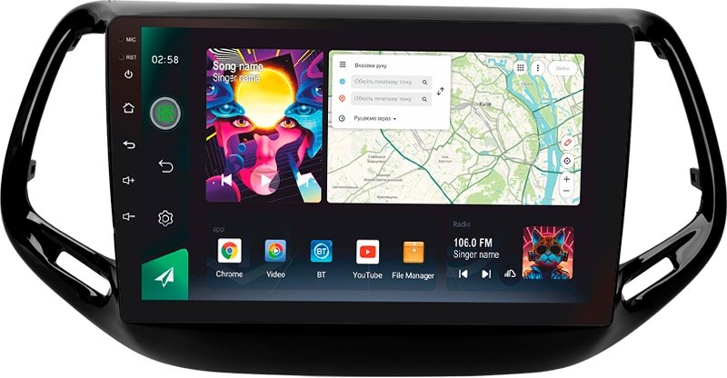 Штатна Магнітола SIGMA PRO 10464 ANDROID 12 4+64 Gb 4G DSP Jeep Compass 2 MP 2016-2018 10
