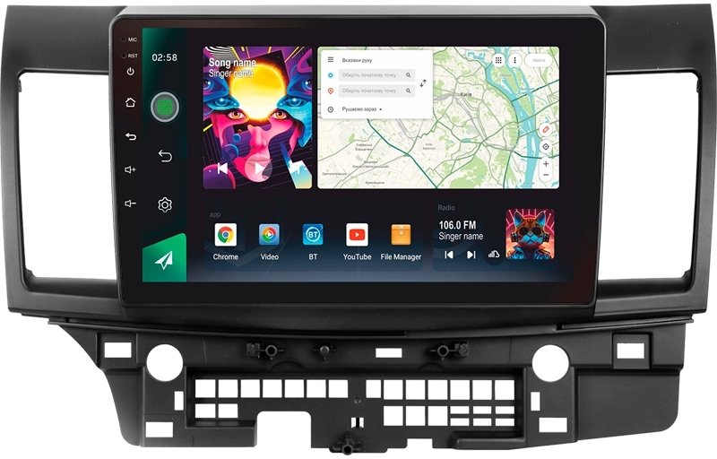 Штатная Магнитола SIGMA PRO 10464 ANDROID 12 4+64 Gb 4G DSP Mitsubishi Lancer 10 CY 2007-2012 A 10