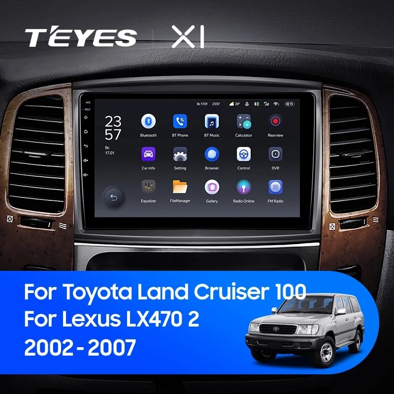 Штатная Магнитола Teyes X1 2+32Gb Wi-Fi Toyota Land Cruiser LC 100-B 2002-2007 B 10