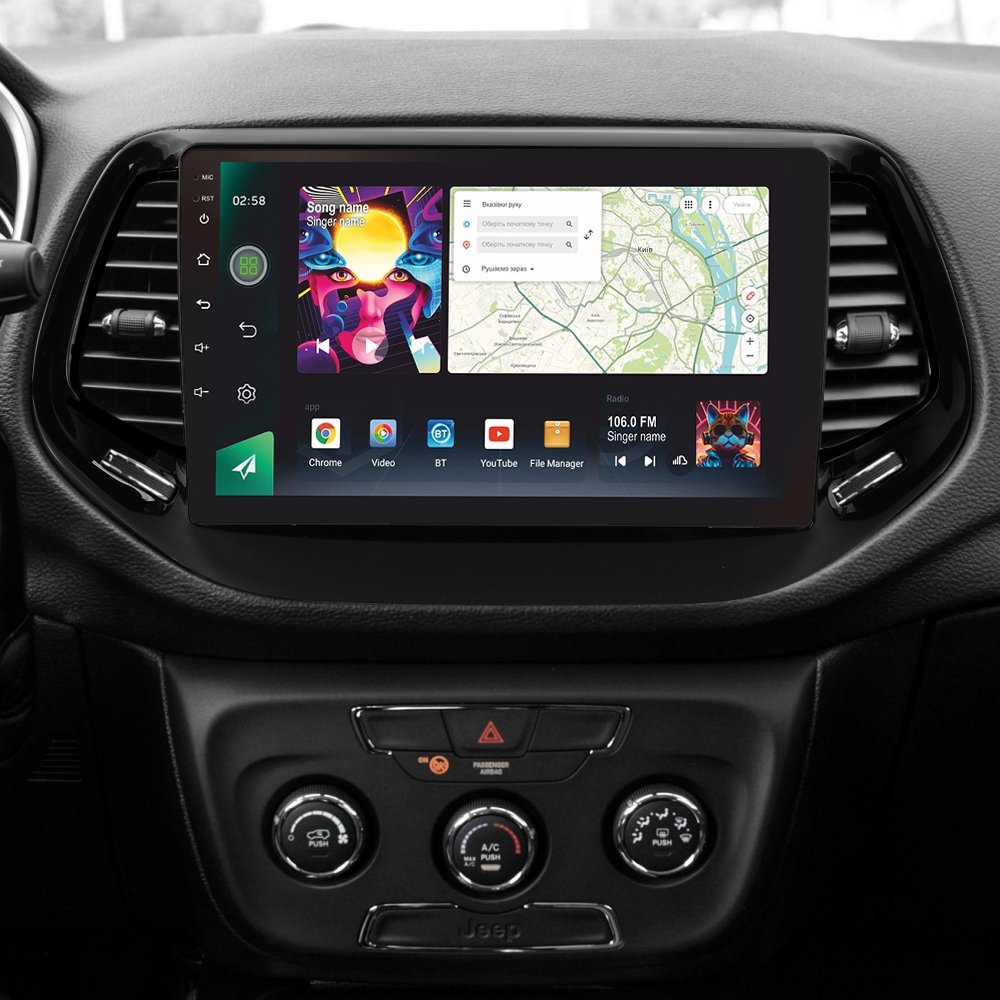 Штатна Магнітола SIGMA PRO 10464 ANDROID 12 4+64 Gb 4G DSP Jeep Compass 2 MP 2016-2018 10