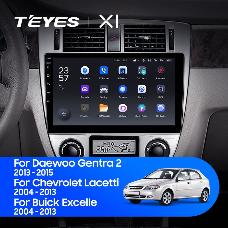 Штатная Магнитола Teyes X1 2+32Gb Wi-Fi Chevrolet Lacetti J200 For Buick Excelle Hrv 2004-2013 For Daewoo Gentra 2 2013-2015 B 10