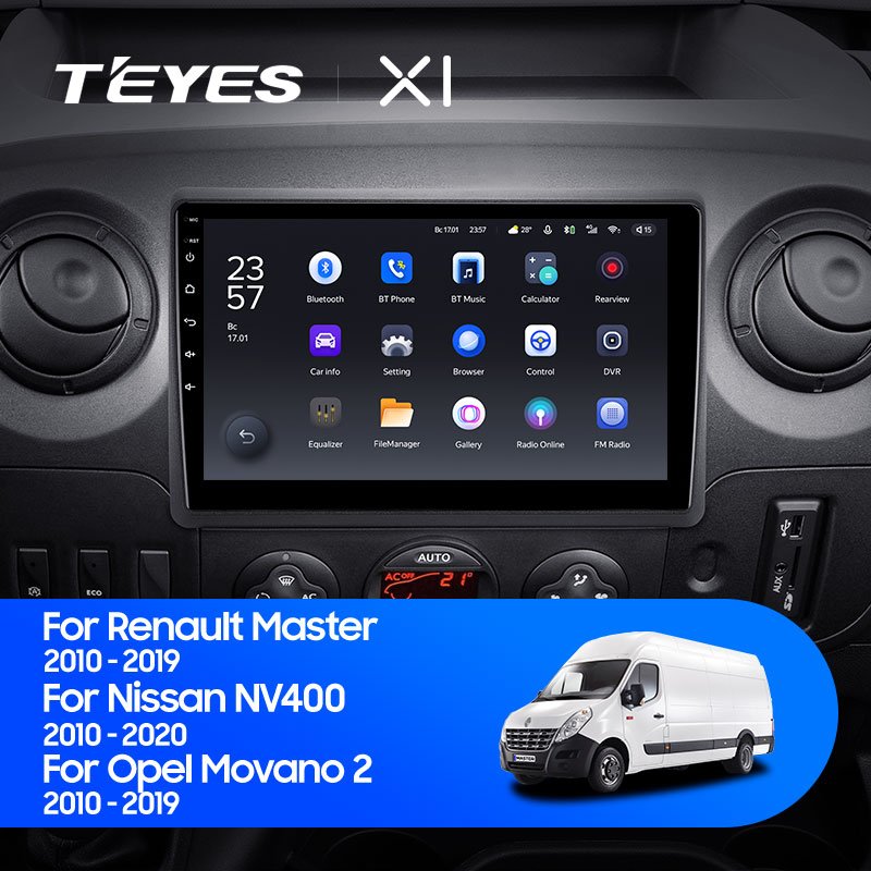 Штатная Магнитола Teyes X1 2+32Gb Wi-Fi Renault Master For Nissan NV400 For Opel Movano 2 10