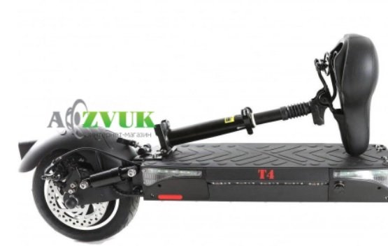  Электросамокат Crosser T4 (1000 Вт; 48 В; 12,5 А/ч), колёса 10 воздух с камерой (Черный) с сидением и аморт. вилкой