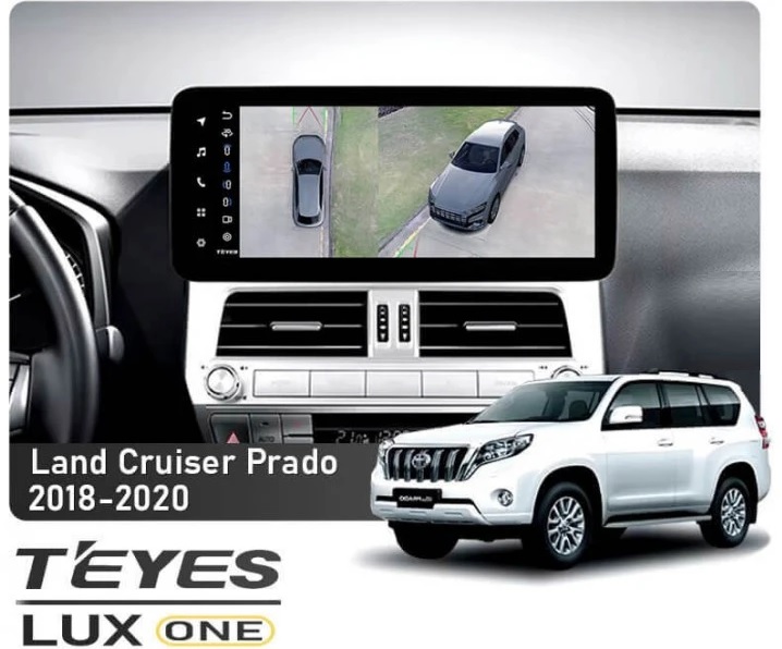 Штатная Магнитола Teyes LUX ONE 6+128 Gb 360 Toyota Land Cruiser Prado 150 2018-2020 12.3