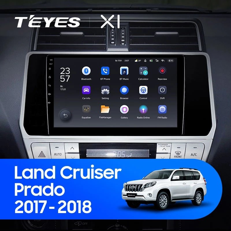 Штатная Магнитола Teyes X1 2+32Gb Wi-Fi Toyota Land Cruiser Prado 150 2017-2018 10