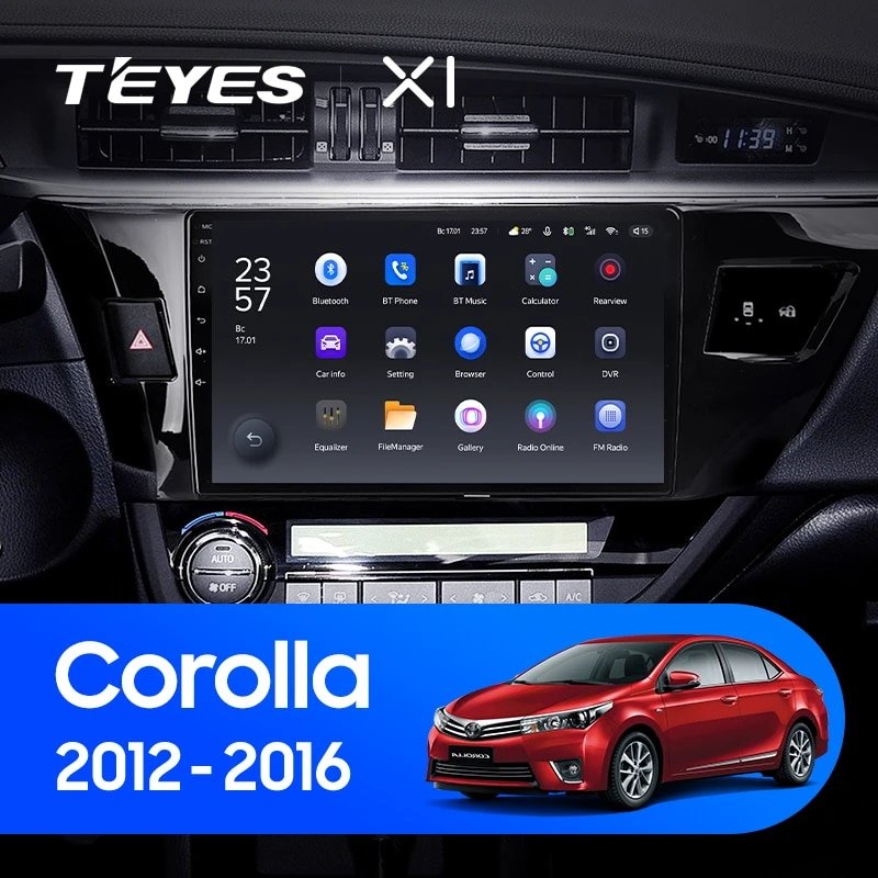 Штатная Магнитола Teyes X1 2+32Gb Wi-Fi Toyota Corolla 11 2012-2016 B 10