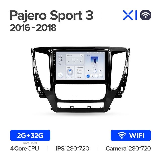 Штатная Магнитола Teyes X1 2+32Gb Wi-Fi Mitsubishi Pajero Sport 3 2016-2018 9