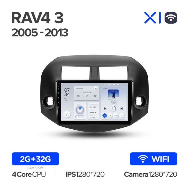 Штатная Магнитола Teyes X1 2+32Gb Wi-Fi Toyota RAV4 3 XA30 2005-2013 10