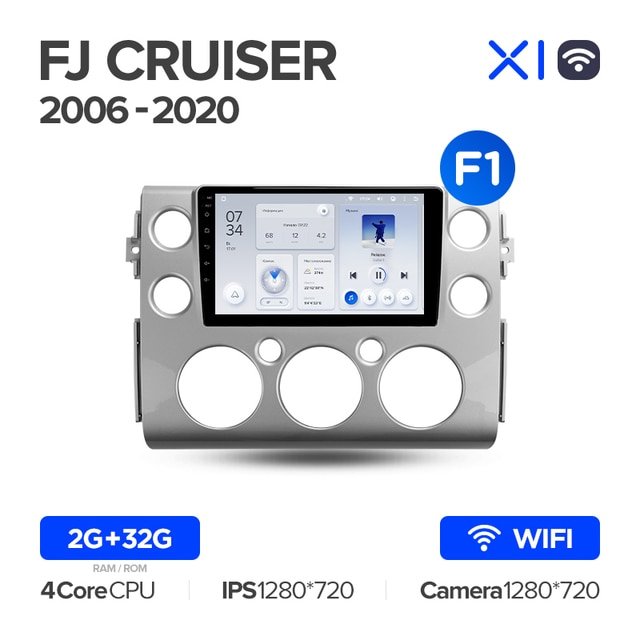 Штатная Магнитола Teyes X1 2+32Gb Wi-Fi Toyota FJ Cruiser J15 2006-2020 A 9
