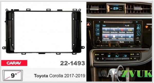 Рамка переходная Carav 22-1493 Toyota Corolla
