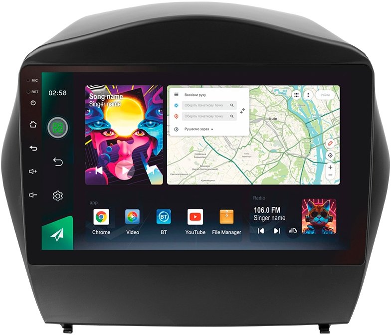 Штатна Магнітола SIGMA PRO 98128 ANDROID 12 8+128 Gb 4G DSP Hyundai Tucson 2 LM IX35 2009-2015 B 9 2k