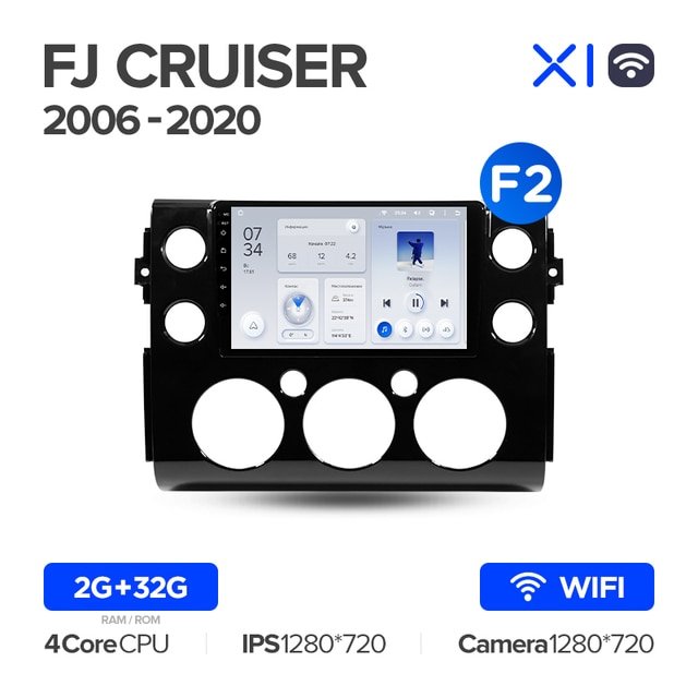 Штатная Магнитола Teyes X1 2+32Gb Wi-Fi Toyota FJ Cruiser J15 2006-2020 B 9