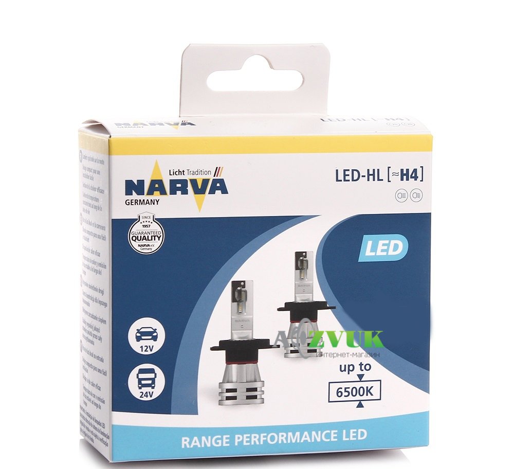 Светодиодные лампы (led) Narva Range Performance LED H4 6500K 24W 12/24V 18032 3000