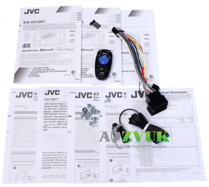 Автомагнитола 2-DIN JVС KW-SD70BTEYD