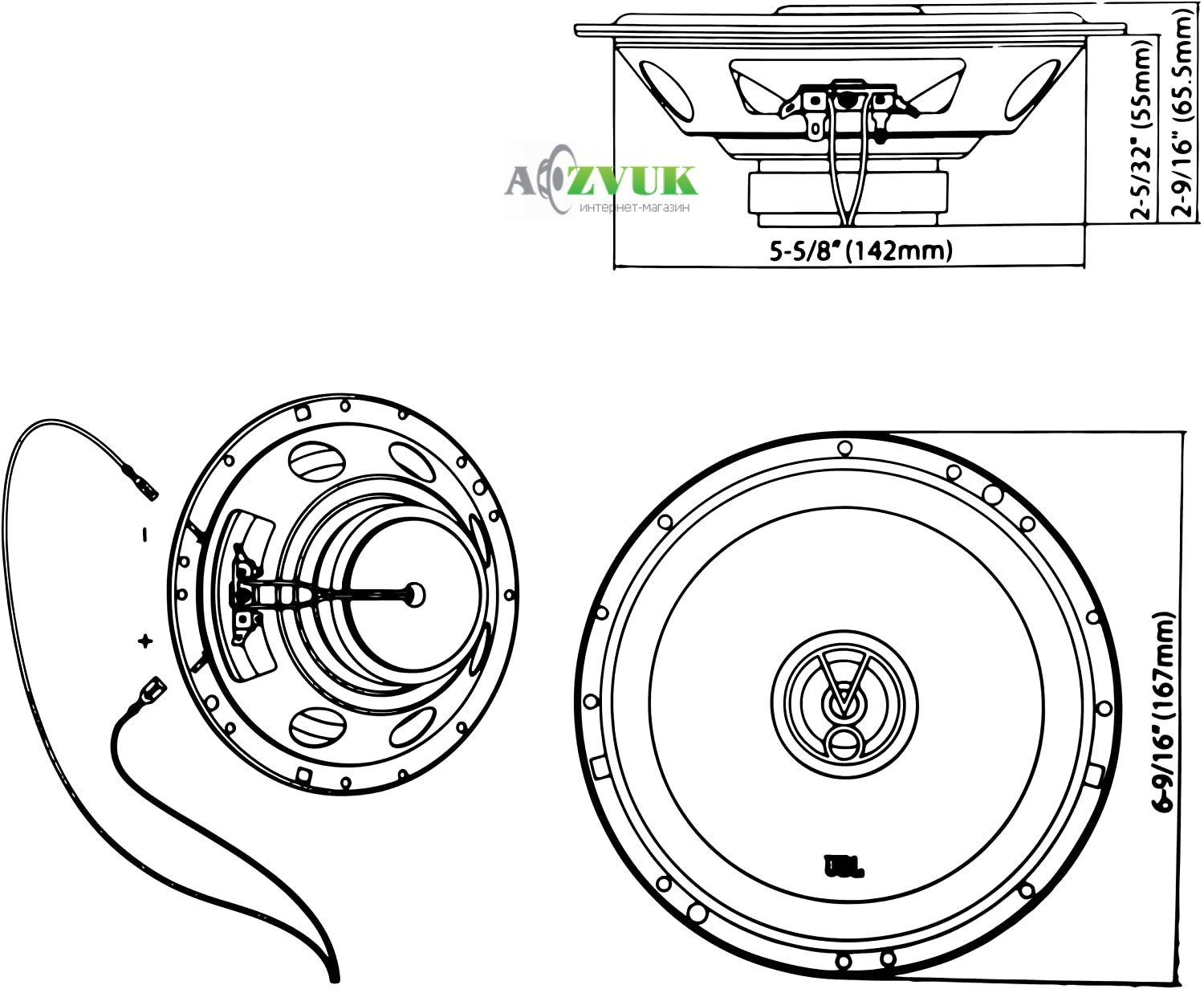 Автоакустика JBL Stage1 61F