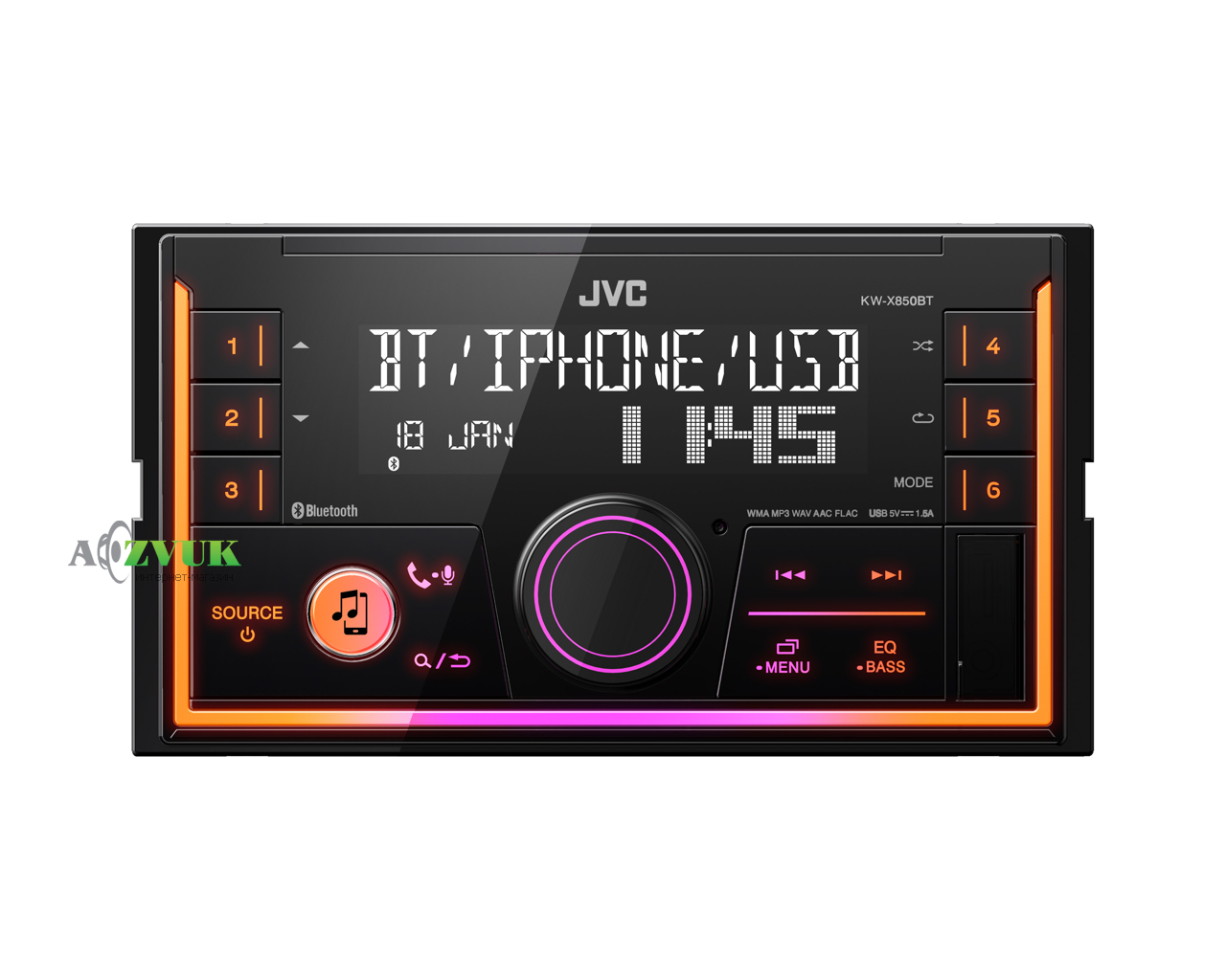 Автомагнитола 2-DIN JVC KW-X850BT
