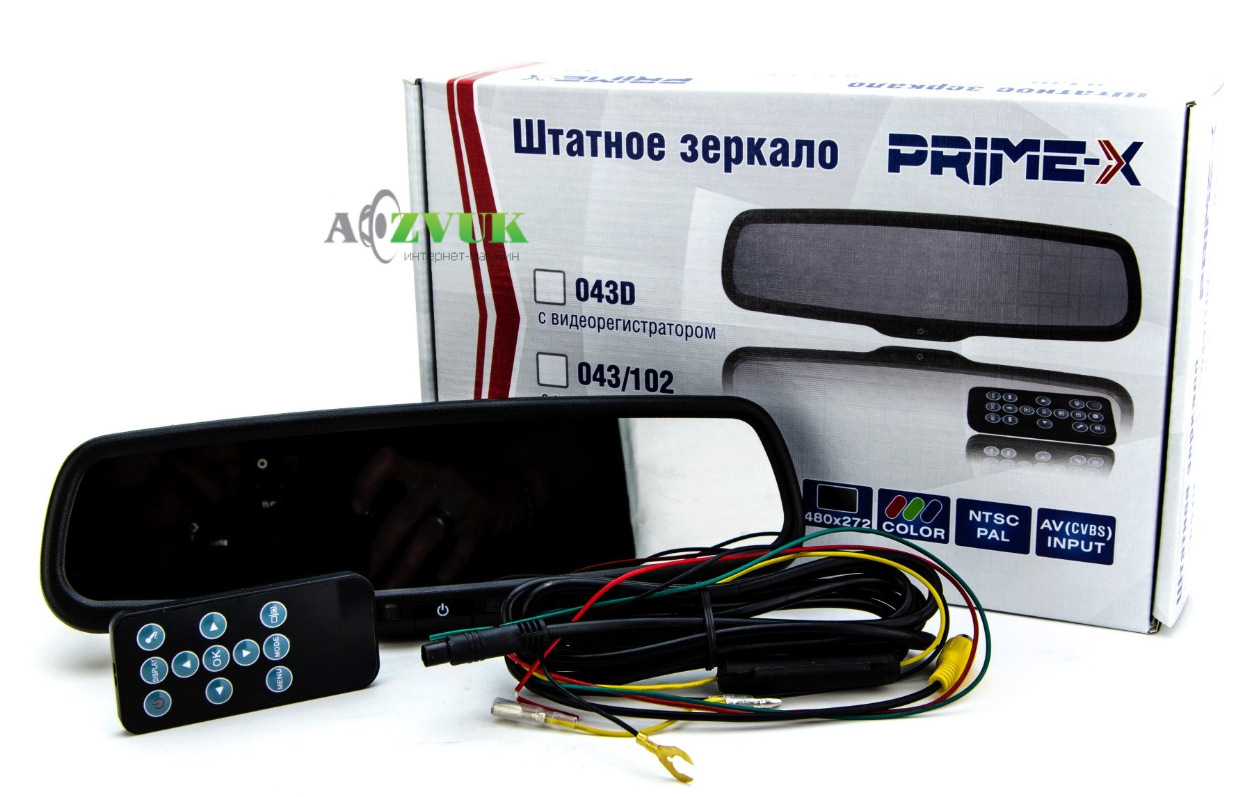  Зеркало заднего вида с монитором Prime-X 043-102 (без автозатемнения)