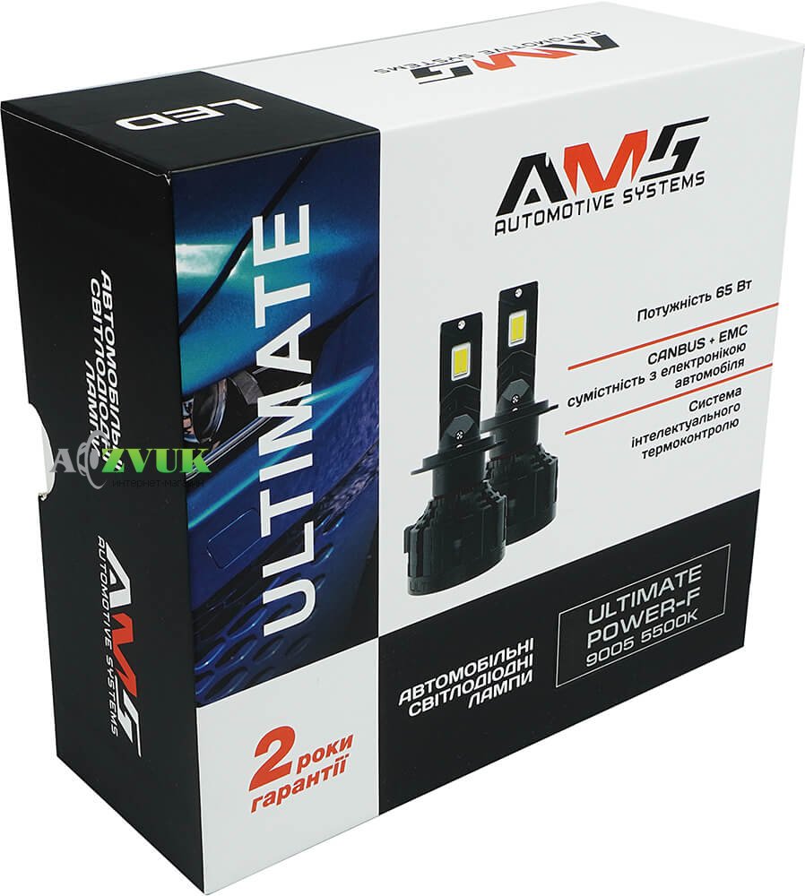 Светодиодные лампы (led) AMS ULTIMATE POWER-F HB3(9005) 5500K CANBUS