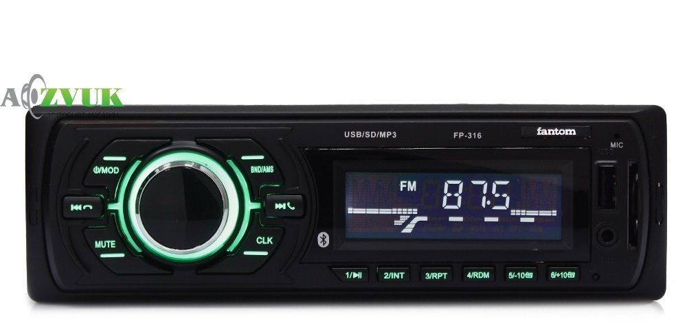 Автомагнітола Fantom FP-316 Black/Green