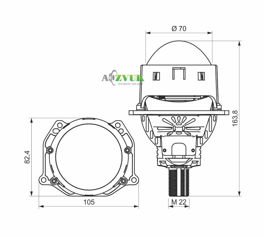 Линзы AMS ORIGINAL A3 MAX TRUCK 5500K 3.0 F/R