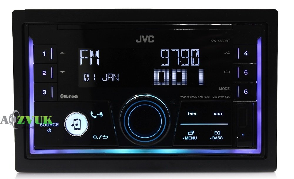 Автомагнитола 2-DIN JVC KW-X830BT