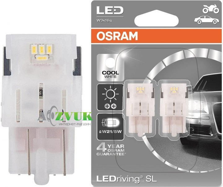 Светодиодные лампы (led) Osram 7515DWP-02B W21/5W 6000K 12V