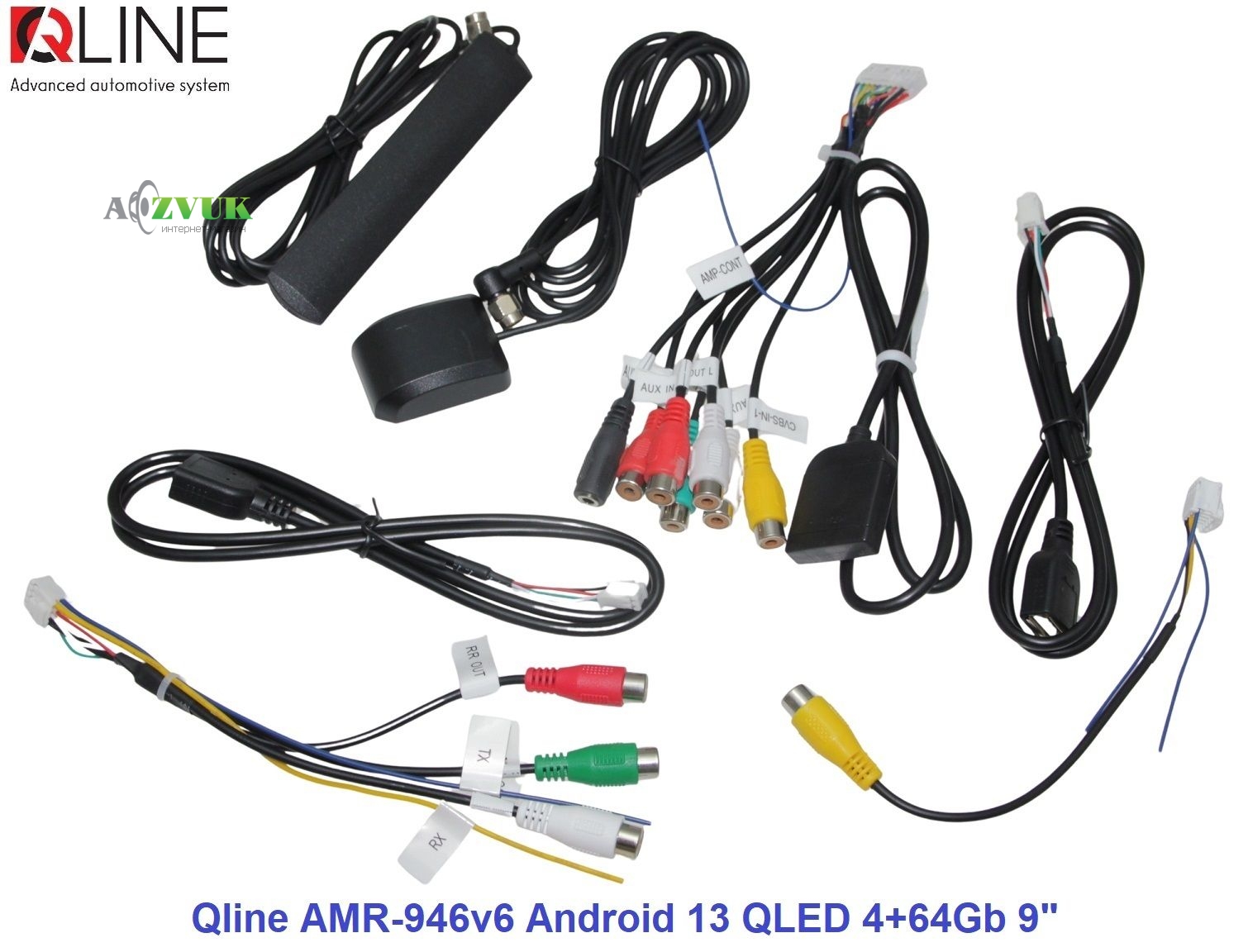 Мультимедиа ресивер Qline AMR-946v6 Android 13 QLED 4+64Gb 9