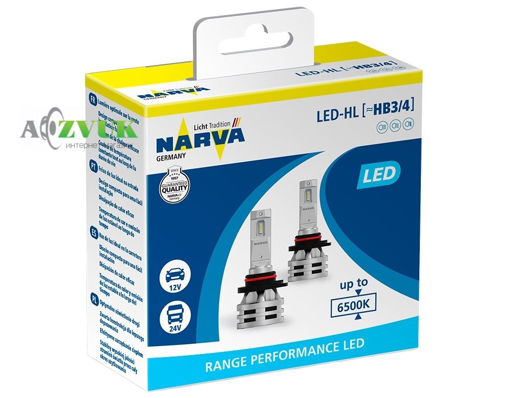 Светодиодные лампы (led) Narva Range Performance LED HB3/HB4 6500K 24W 12/24V 18038