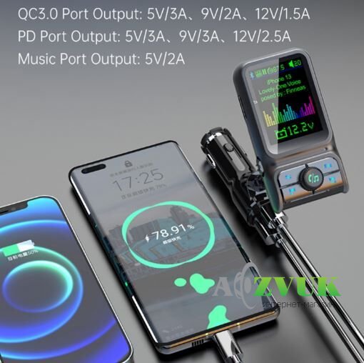 FM-трансмиттер Aspiring Wave 9PD 48W