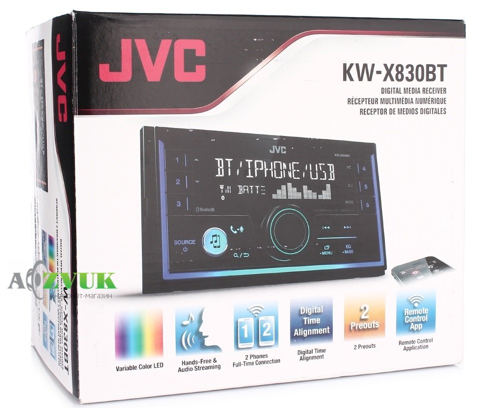 Автомагнитола 2-DIN JVC KW-X830BT