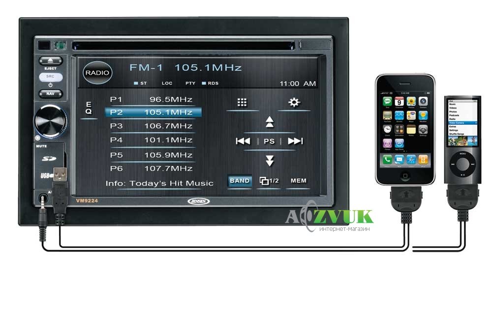 Мультимедиа ресивер Jensen VM-9224R