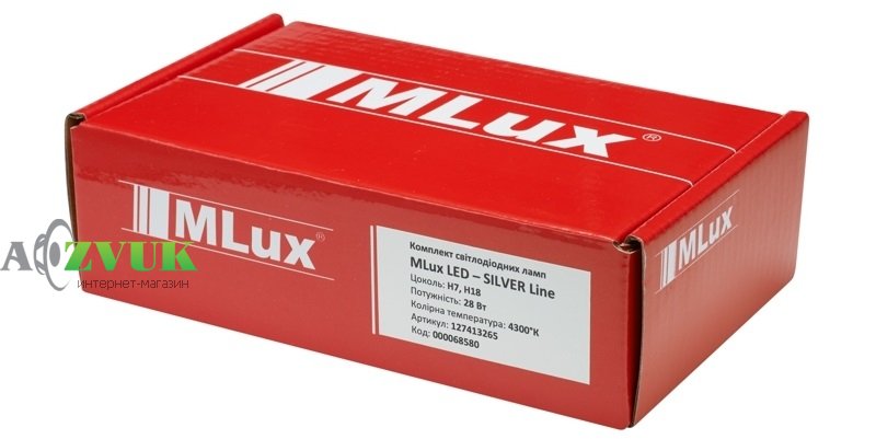Светодиодные лампы (led) MLux Silver Line H7/H18 4300K 28Вт