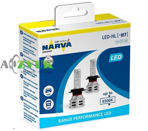 Светодиодные лампы (led) Narva Range Performance LED H7 6500K 24W 12/24V 18033 3000