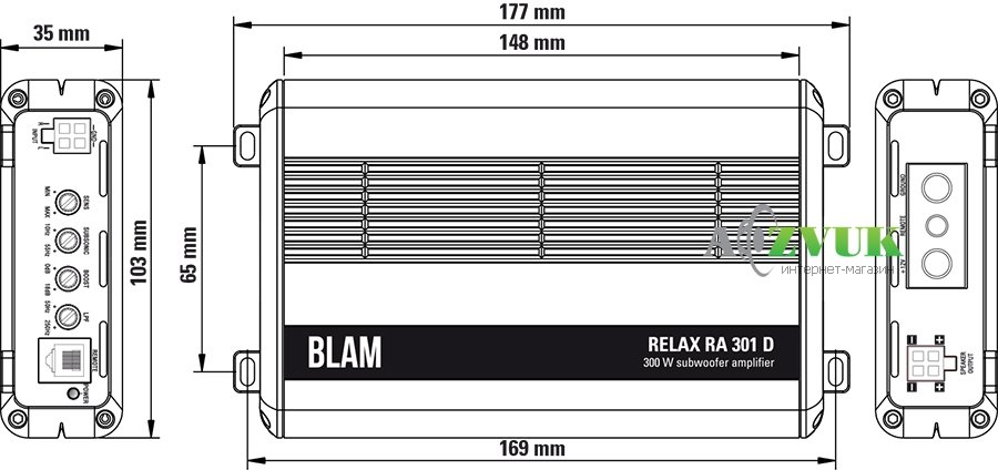 Автомобильный усилитель звука Blam RA 301 D