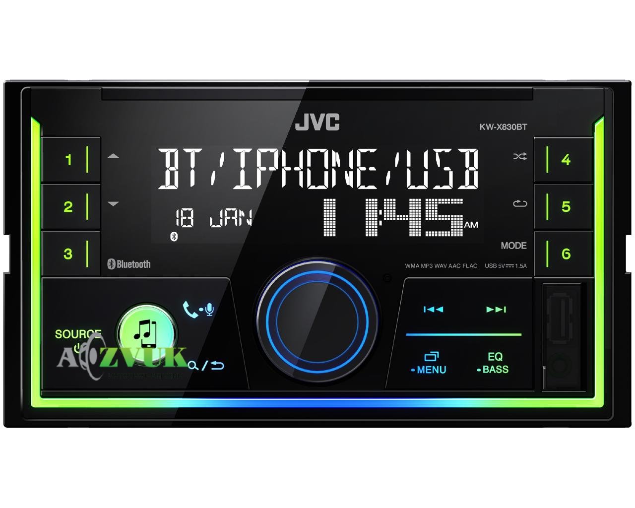 Автомагнитола 2-DIN JVC KW-X830BT