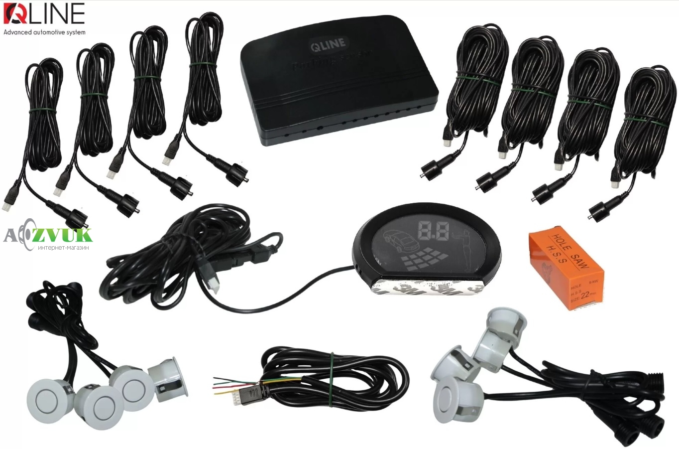 Парктроник Qline ParkSense Style 8 белый