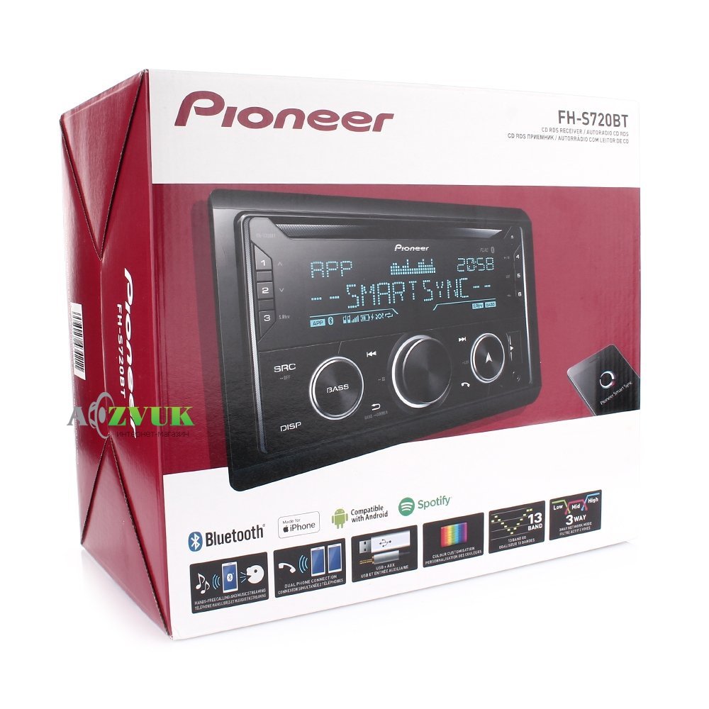 Автомагнитола 2-DIN Pioneer FH-S720BT