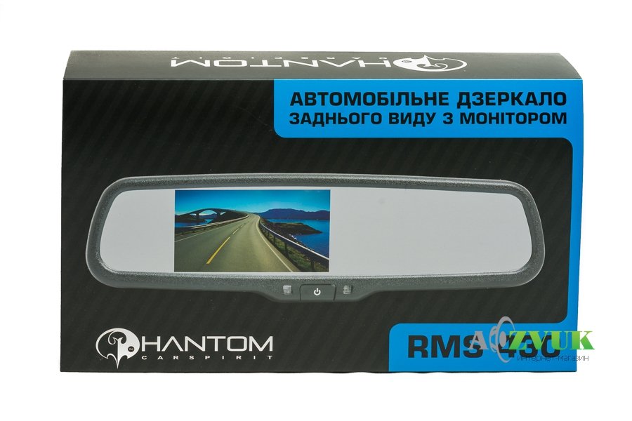  Зеркало заднего вида с монитором Phantom RMS-430-1 Подходит на большинство автомобилей