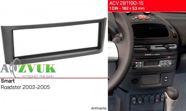 Рамка переходная ACV 281190-15 Smart Roadster