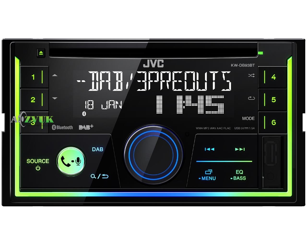 Автомагнитола 2-DIN JVC KW-DB93BT
