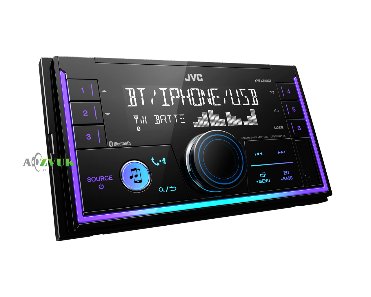 Автомагнитола 2-DIN JVC KW-X850BT