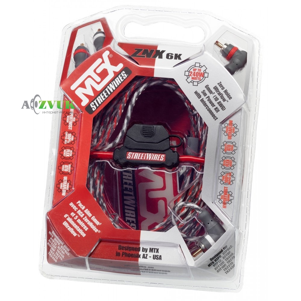  Набор для подключения усилителя MTX StreetWires ZNX6K