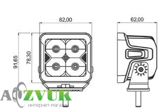 Фары дневного света StarLight SL-W0120F квадратная, ближний рассеянный свет WHITE+DRL 20W 2400Lm 5700K