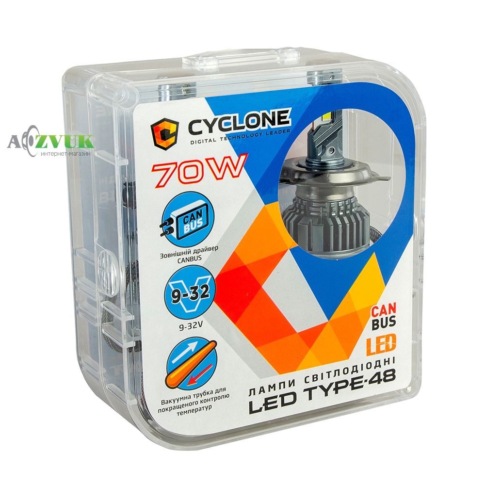 Светодиодные лампы (led) CYCLON LED H4 H/L 5500K type 48