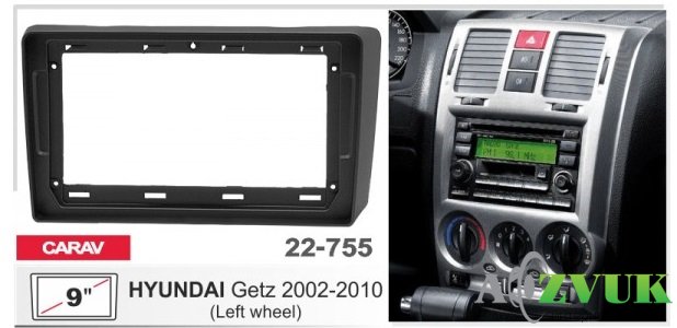 Рамка переходная Carav 22-755 Hyundai Getz